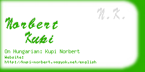 norbert kupi business card